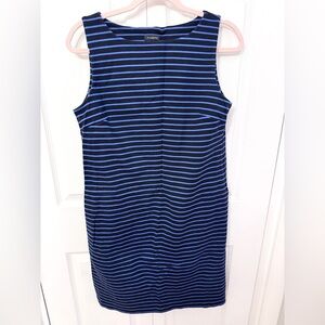 Talbots Navy Striped Sleeveless Dress M